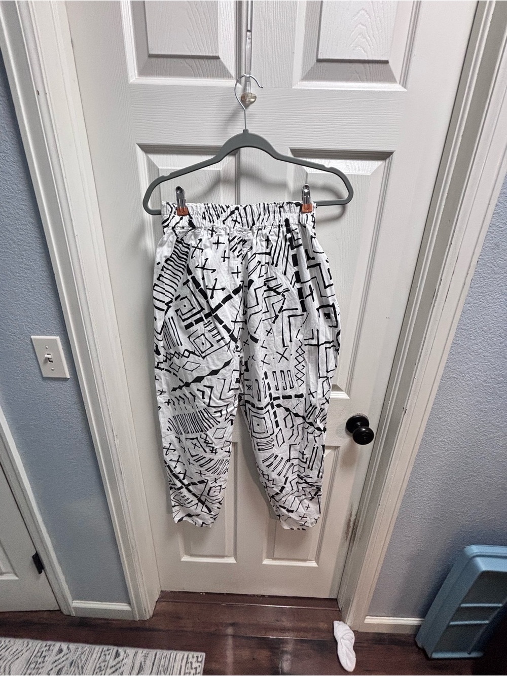 80s Naturelle George Georgiou Black & White Patterned Pants